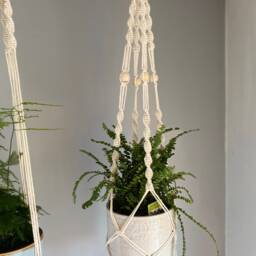 Macrame Ceiling Plant Hanger Indoor, Hanging Wall Planter, Hanging, Lover Gifts, Eco Friendly Minimalist Style Pot Holder - thumbnail 3