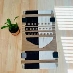 Hand-Woven Entryway Bench Mcm Style End Of Bed & Mudroom Seating - Ready T0 Ship - thumbnail 2
