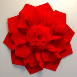 Felt Flower Sculpture Wall Decor Red 16 Inch For Charity Save Rainforest Causeflowers - thumbnail 2