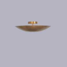 1950's Perforated Brass Dome Chandelier, Mid Century Modern Semi Flush Mount Light - thumbnail 4
