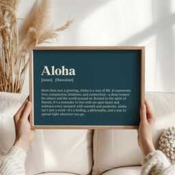 Aloha Definition Print - Hawaiian Spirit Of Love & Compassion Minimalist Typography Wall Art Meaningful Home Decor Mindfulness Quote - thumbnail 2