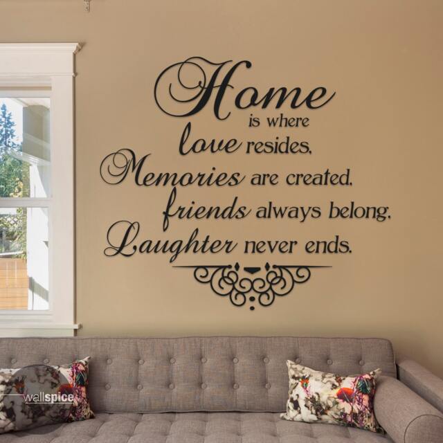 Home Is Where Love Resides, Memories Are Created, Friends Always Belong, & Laughter Never Ends Vinyl Wall Decal Sticker - image 1