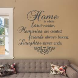 Home Is Where Love Resides, Memories Are Created, Friends Always Belong, & Laughter Never Ends Vinyl Wall Decal Sticker - thumbnail 3