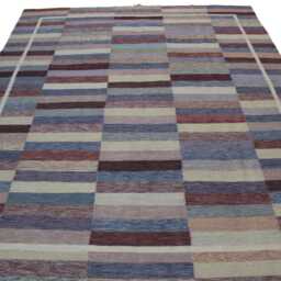 Handwoven Swedish Kilim Rug Scandinavian Flatweave, Wool & Cotton - thumbnail 2