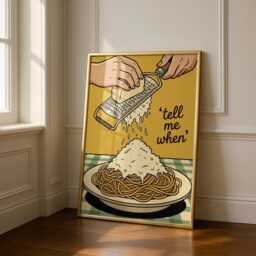 Pasta Night Kitchen Print - Tell Me When Colorful Food Poster Art Funny - thumbnail 3