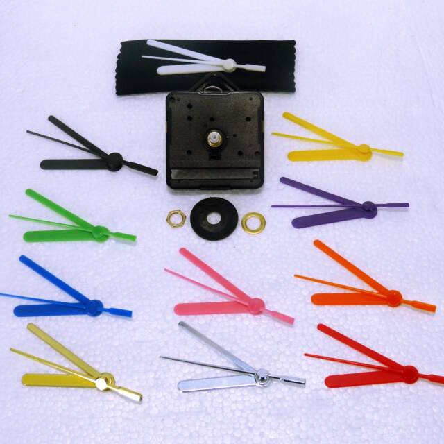 Quartz Sweep Clock Movement With Coloured Hands, Craft, Diy Projects - Clock Making Kit Sweep - Non Ticking Quiet Movement UK Seller - image 1