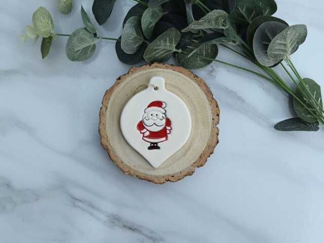 Handmade Ceramic Father Christmas Decoration, Santa Claus Decoration - image 1