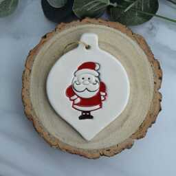 Handmade Ceramic Father Christmas Decoration, Santa Claus Decoration - thumbnail 3