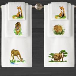 Personalized Embroidered Animal Towels, Luxury 550Gsm Cotton - thumbnail 1