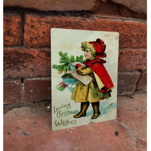 Loving Christmas Wished Girl Gifts - Vintage Enamel Metal Tin Sign Wall Plaque