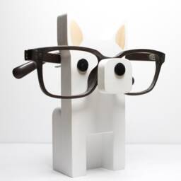 Wood White German Shepherd Figure Eyeglass Stand - Husky Ornament Custom Dog Statuette - thumbnail 2
