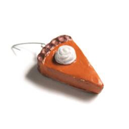 Pumpkin Pie Slice Ornament - Handmade Thanksgiving & Christmas Decor - thumbnail 2