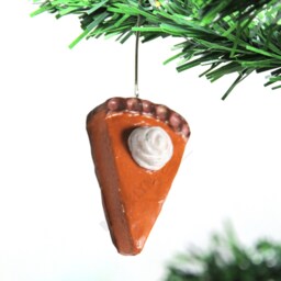 Pumpkin Pie Slice Ornament - Handmade Thanksgiving & Christmas Decor - thumbnail 3