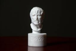 Bust Of Hesiod Statue Carved Greek Marble Figurine - thumbnail 1
