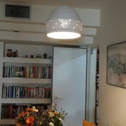 Handmade Ceramic Pendant Light Stucco Off White Lampshade - thumbnail 4