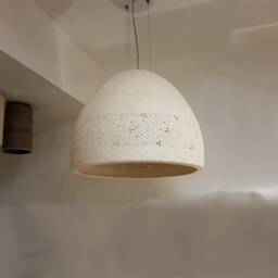 Handmade Ceramic Pendant Light Stucco Off White Lampshade - thumbnail 2