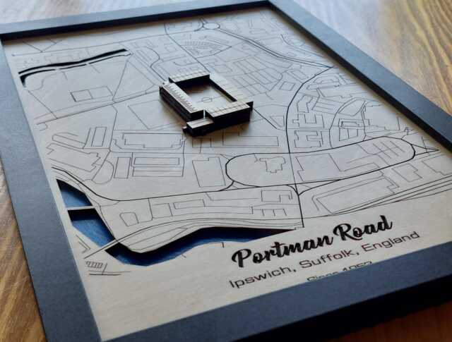 Portman Road Wall Art Laser Engraved Wood, Ipswich Town Fc Gift - image 1