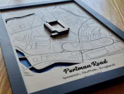 Portman Road Wall Art Laser Engraved Wood, Ipswich Town Fc Gift - thumbnail 1