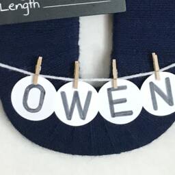 Hospital Door Hanging Letter O/Door Hanger Boy Crocheted Sheep Nursery Decor Decoration - thumbnail 2