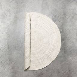 Extra Large Round Jute Rug in Warm White. Ecologic & Herb Dye Rug. Fiber Rugs. Vegan Organic Feng Shui Home - thumbnail 3