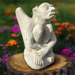 Massive Gargoyle Statue Concrete Mythical Creature Figurine Stone Large Troll Sculpture Fantasy Ornament Gothic Garden Gift Lawn Decor - thumbnail 3