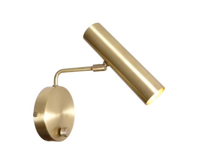 Contemporary Brass Fluted Wall Sconce, Handcrafted Reading Lamp - image 1