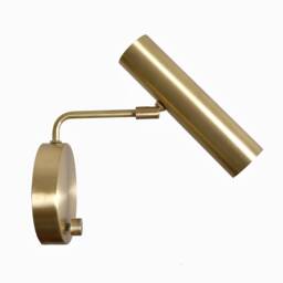 Contemporary Brass Fluted Wall Sconce, Handcrafted Reading Lamp - thumbnail 3