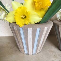 Mosaic Flower Pot Set, Small Rustic Indoor Planters, Succulent Pots, Outdoor Planter, Kitchen Plant Storage, Handmade Containers, Patio Pots - thumbnail 3