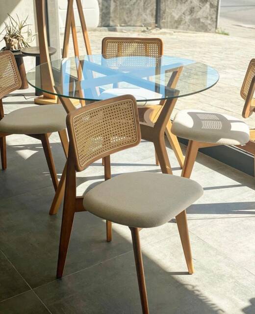 Wooden Rattan Dine Chair - Vintage Dining & Living Room Chairs Set Options With Personalized Seat Stain Rustic Home Design - image 1