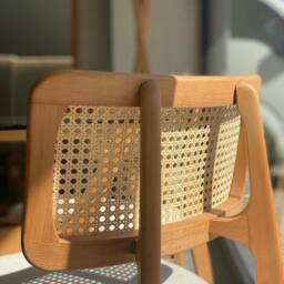 Wooden Rattan Dine Chair - Vintage Dining & Living Room Chairs Set Options With Personalized Seat Stain Rustic Home Design - thumbnail 3