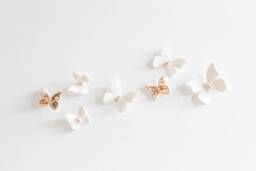 Wall Decor Of White & Gold Porcelain Butterflies For Home Decoration Gift Idea - thumbnail 1