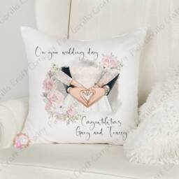 Personalised Wedding Pillow, Gift, Bride Gift, Newlyweds Anniversary Gift For Wedding, Cushion, Mr & Mrs Gift - thumbnail 2