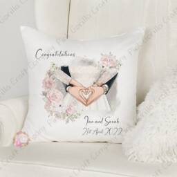 Personalised Wedding Pillow, Gift, Bride Gift, Newlyweds Anniversary Gift For Wedding, Cushion, Mr & Mrs Gift - thumbnail 3