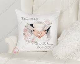 Personalised Wedding Pillow, Gift, Bride Gift, Newlyweds Anniversary Gift For Wedding, Cushion, Mr & Mrs Gift - thumbnail 1
