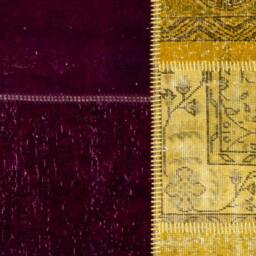 Handmade Turkish Patchwork Rug Colorful Wool Blend - 8' X 10' - thumbnail 3