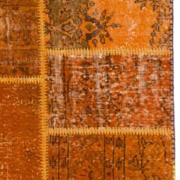 Handmade Turkish Patchwork Rug Colorful Wool Blend - 8' X 10' - thumbnail 4