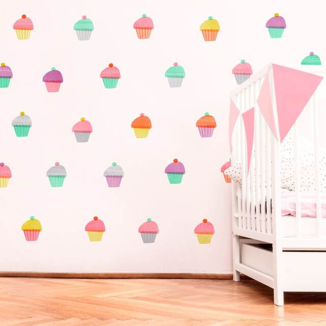 Cupcakes - Fabric Wall Decal Yum Mej - image 1