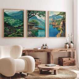 Set Of 3 South Korea Posters, Travel Prints, Seoul, Busan, Jeju Island Wall Art Set, Asian Landscape Korean Decor - thumbnail 3