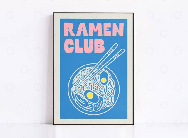 Ramen Club Print Vintage Japanese Food Poster, Kitchen Art - image 1