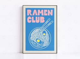 Ramen Club Print Vintage Japanese Food Poster, Kitchen Art - thumbnail 1