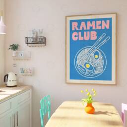 Ramen Club Print Vintage Japanese Food Poster, Kitchen Art - thumbnail 2