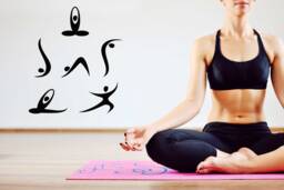 Yoga Pose Wall Decal Lotus Mandala, Buddha Decor T640 - thumbnail 1