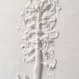 Tile Hyacinth Cast. Botanical Decorative Unique Plaster Wall Art Frame Wood Concrete Impression Pressed Flowers Eco Friendly - thumbnail 3