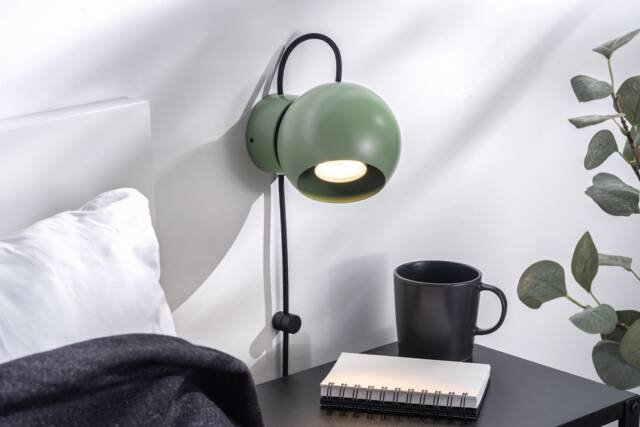Hanson Wall Sconce Green Plug-In On/Off Switch Bedside Lamp - image 1