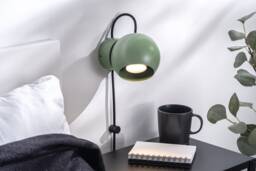 Hanson Wall Sconce Green Plug-In On/Off Switch Bedside Lamp - thumbnail 1
