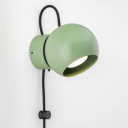 Hanson Wall Sconce Green Plug-In On/Off Switch Bedside Lamp - thumbnail 2
