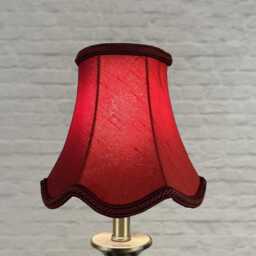 Burgundy Scalloped Chandelier Lampshade, Faux Silk Candle Clip Shade - thumbnail 3