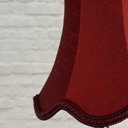 Burgundy Scalloped Chandelier Lampshade, Faux Silk Candle Clip Shade - thumbnail 2