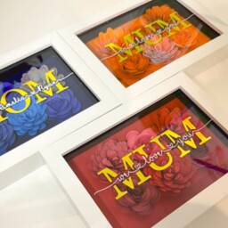 Personalised Mum Frame, Paper Flowers Frame, Hand Roller Flower Shadow Box, Mother's Day Frame Gift, Flowers First Mothers Day - thumbnail 2
