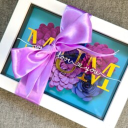 Personalised Mum Frame, Paper Flowers Frame, Hand Roller Flower Shadow Box, Mother's Day Frame Gift, Flowers First Mothers Day - thumbnail 3